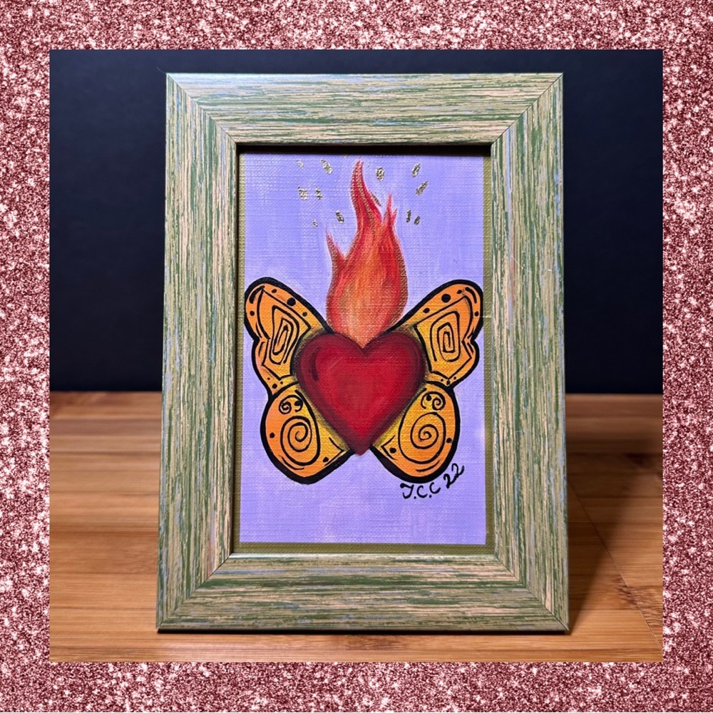 Original acrylic painting 🎨Price is firm🎨 Sacred Heart of Gold. Original artwork